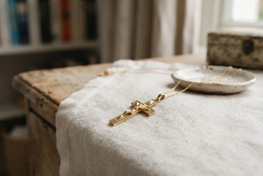 Crucifix Necklace: A Guide to Styles, Metals & Meaning Crucifix necklace in a classic jewellery style