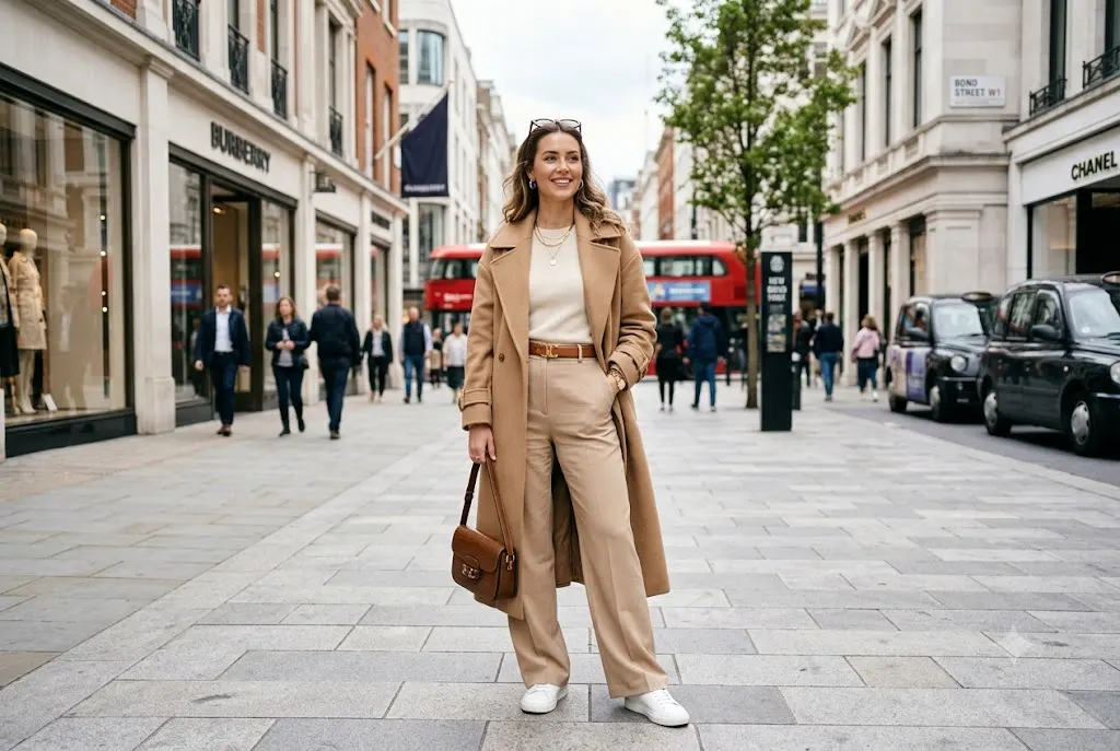 Style Inspiration: How to Discover and Express Your Personal Style Woman showcasing style inspiration with a modern personal fashion look in London.