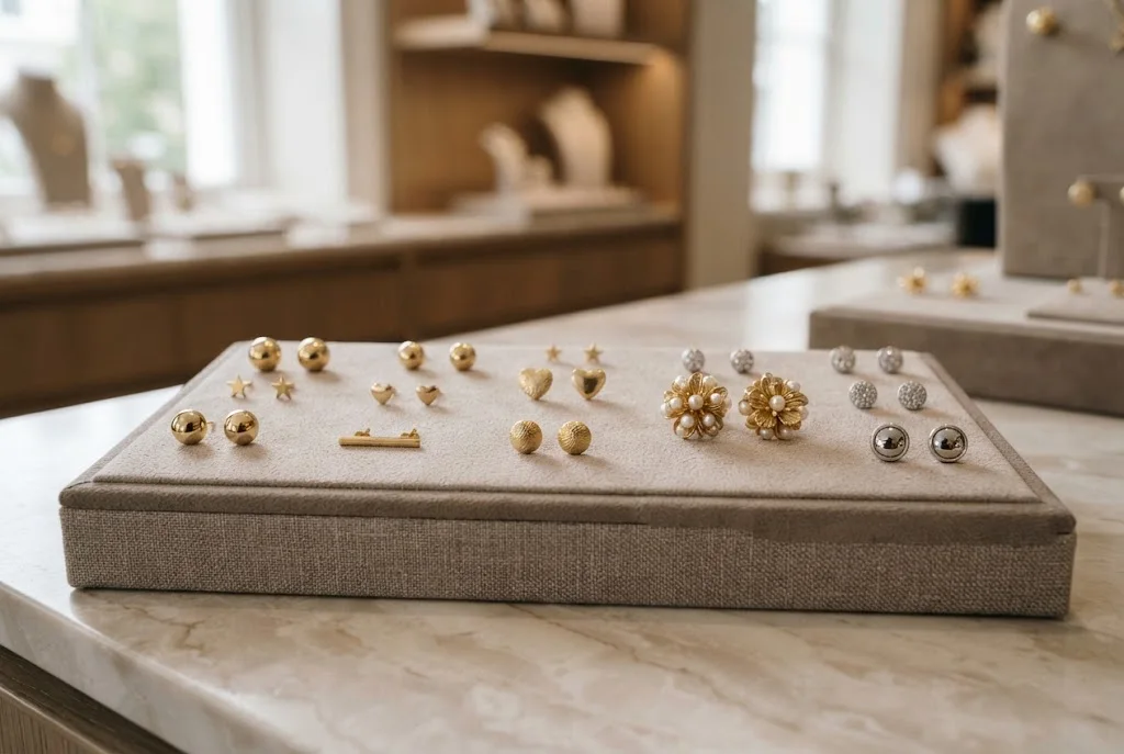 Gold Earrings for Women Studs: A Style Guide Gold earrings for women studs in mini, 9ct gold and white gold styles